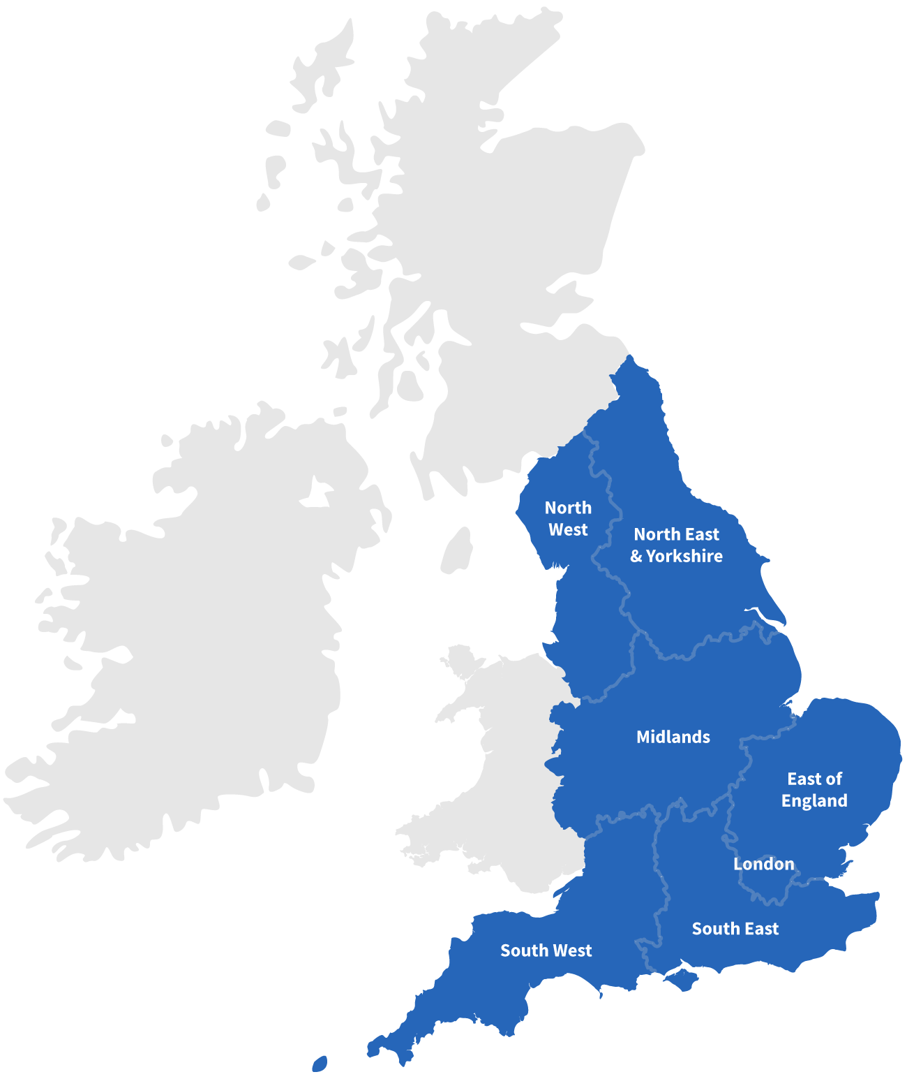 NHS map of England regions